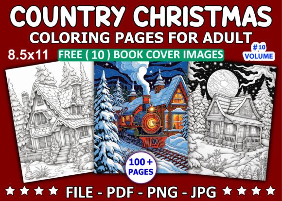 100 Country Christmas Coloring Pages