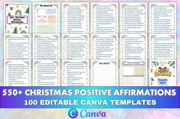 550 Christmas Positive Affirmations KDP Interior for Creators
