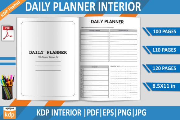 Daily Planner KDP Interior Book for Creative Publishers
