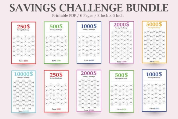 Money Saving Planner Financial Challenge Tracker