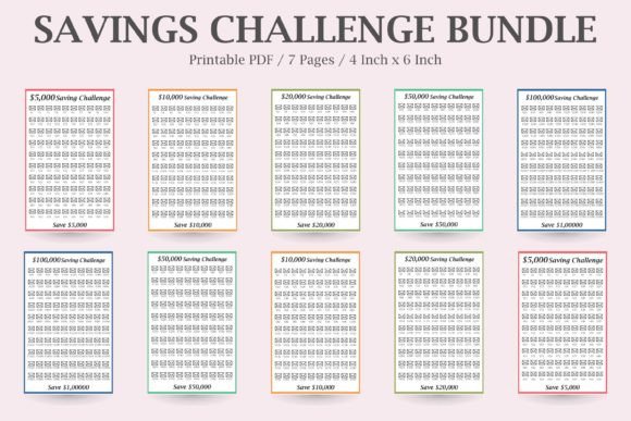 Savings Challenge Bundle: Your Visual Savings Tracker