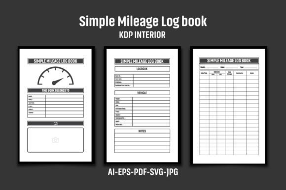 Simple Mileage Log Book KDP Interior For Hassle-Free Publishing