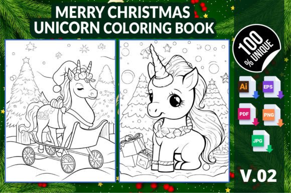 Unwrap the Magic of the Merry Christmas Unicorn Coloring Book 02